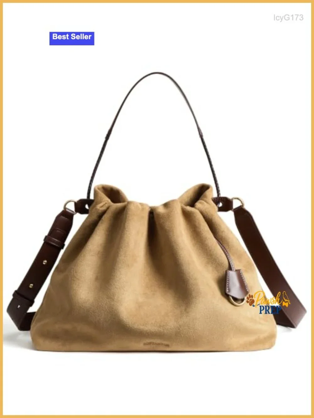 Faux Suede Slouchy Hobo Bag Women Drawstring Crossbody Shoulder Purse Large